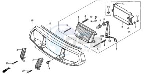 NH80MS drawing HEADLIGHT/FRONT HANDLE COVER (NH80MDK/MDP-DK)