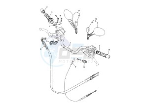 TDM 900 drawing STEERING HANDLE -CABLE