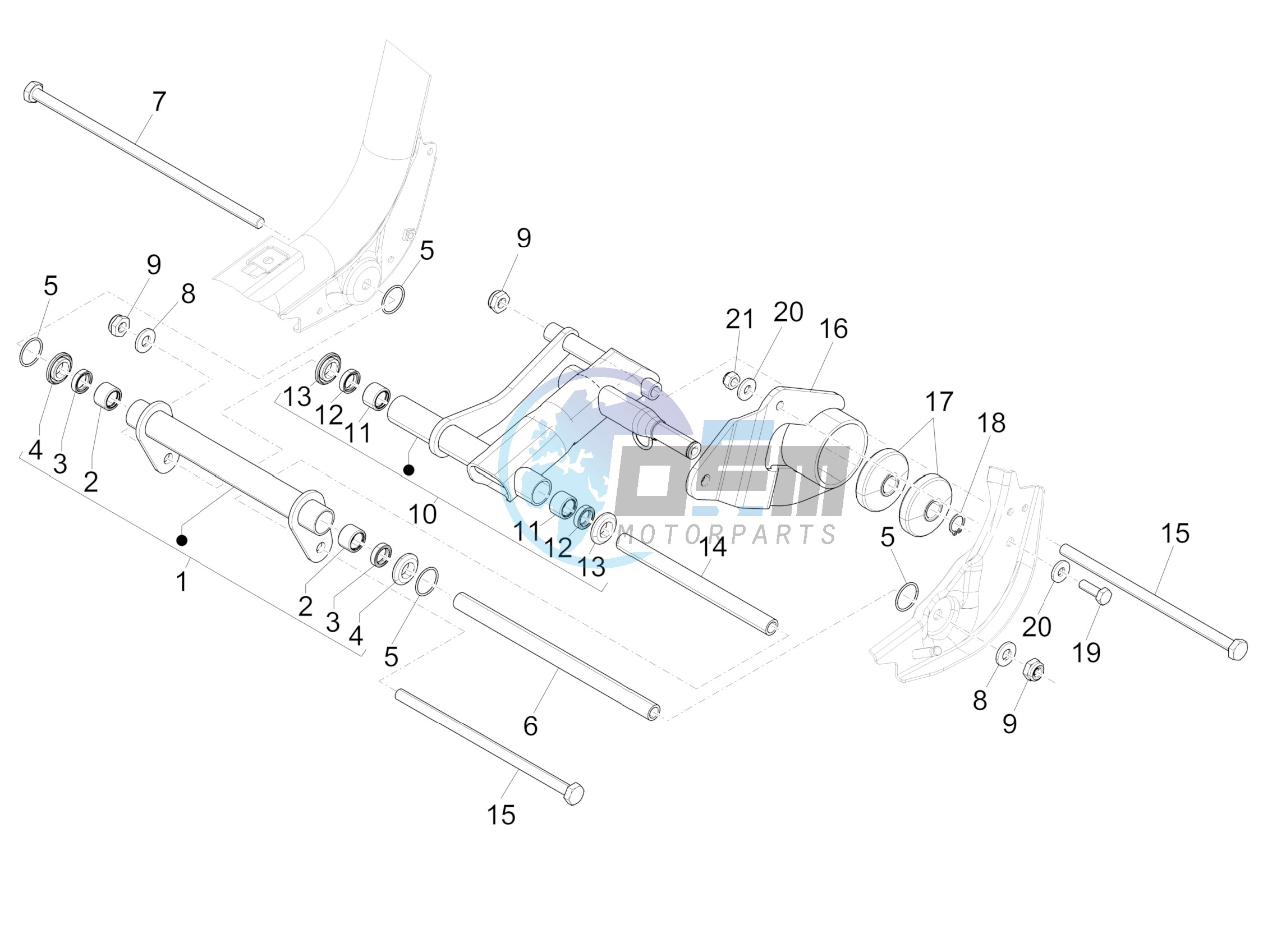 Swinging arm