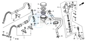 CB600F HORNET drawing REAR BRAKE MASTER CYLINDER