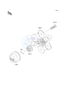 KVF 750 B (BRUTE FORCE 750 4X4I) (B6F-B7FA) A6F drawing FRONT HUB