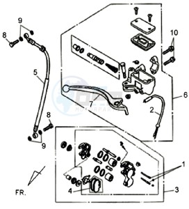 ORBIT 50 2T NAKED drawing BRAKE CALIPER FOR / BRAKE LEVER CPL