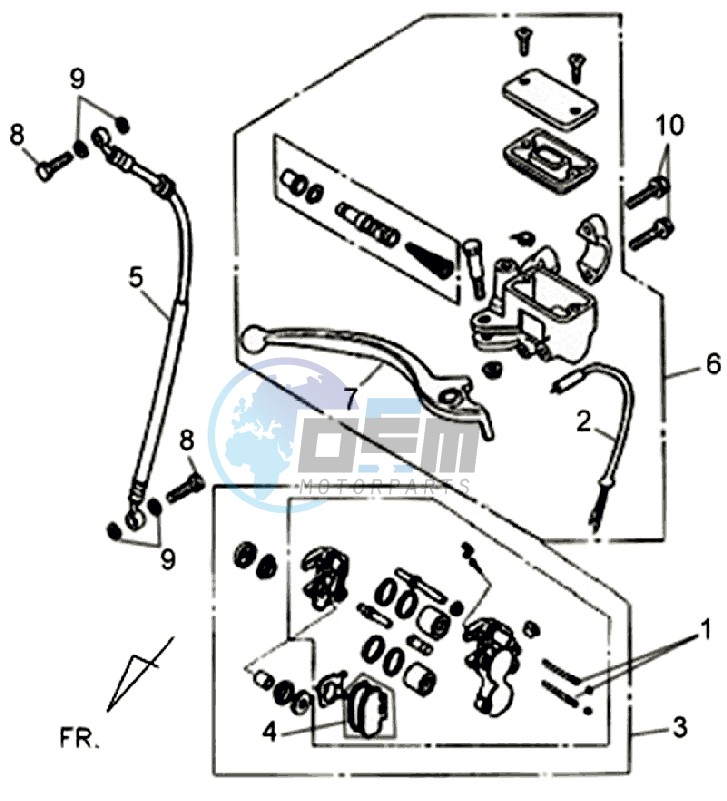 BRAKE CALIPER FOR / BRAKE LEVER CPL