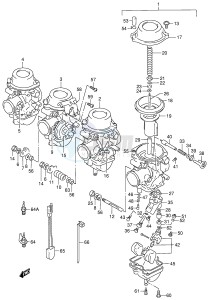 RF900R (E2) drawing CARBURETOR (MODEL T V W)