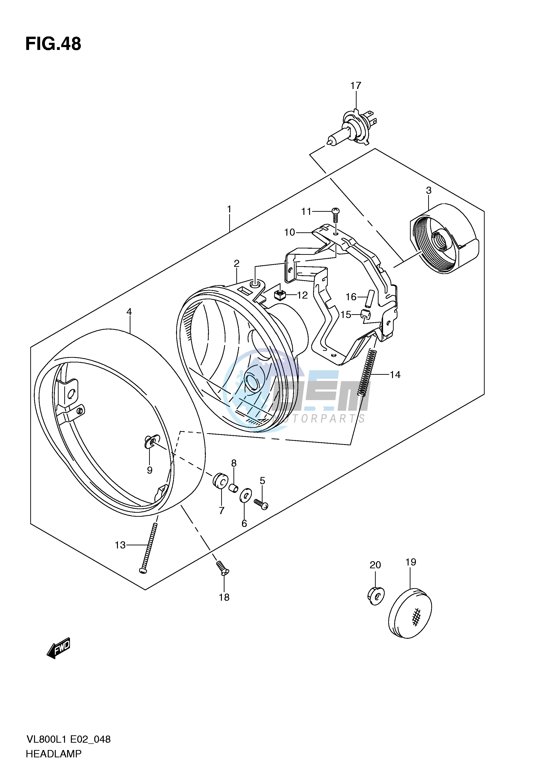 HEADLAMP ASSY (VL800L1 E24)