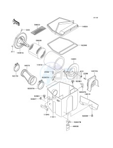 KLF 250 A [BAYOU 250] (A1-A3) [BAYOU 250] drawing AIR CLEANER