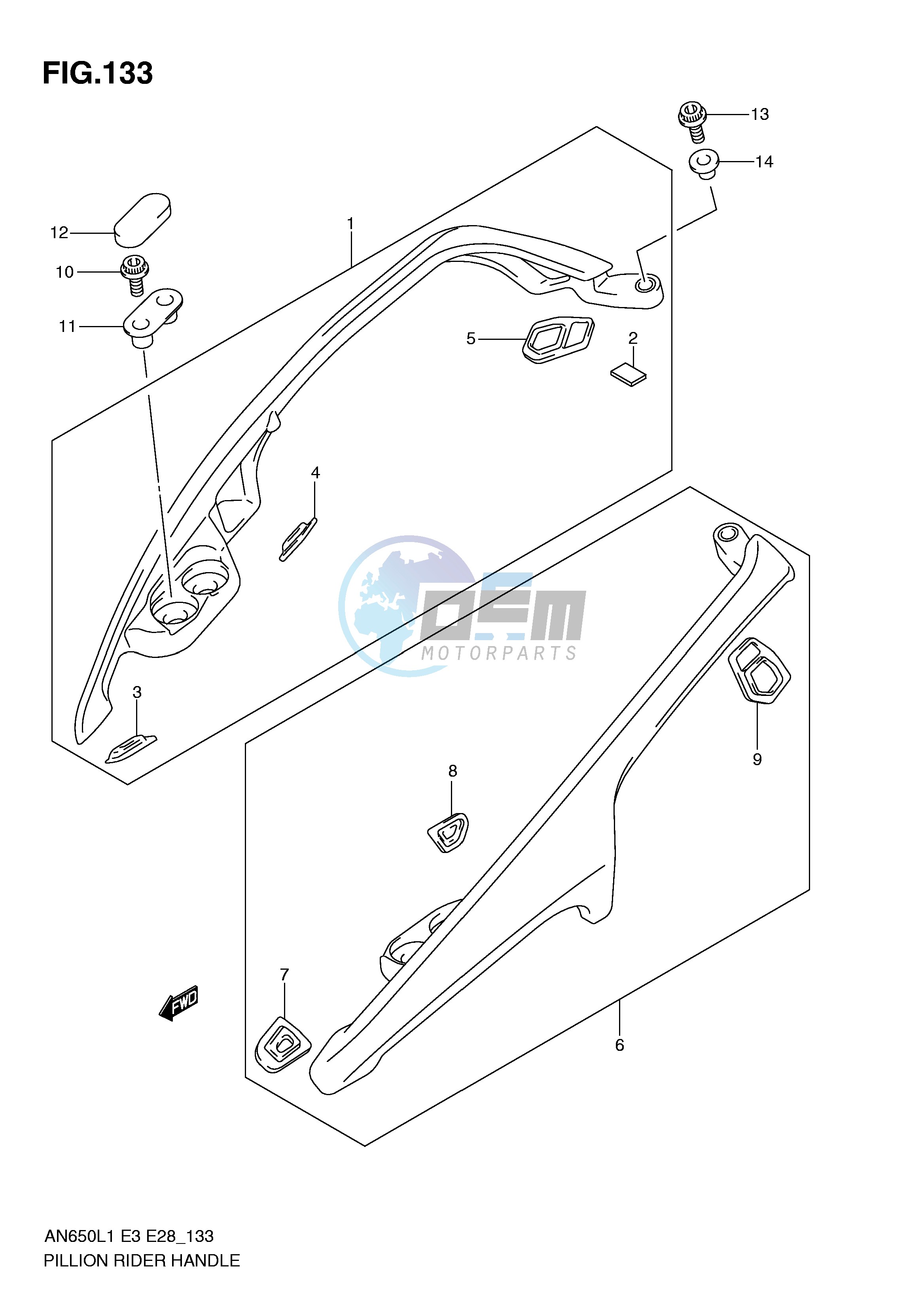 PILLION RIDER HANDLE (AN650L1 E3)