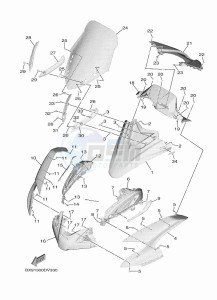 MWD300 TRICITY 300 (BED9) drawing WINDSHIELD