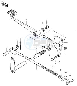 KLT 250 C [PRAIRIE] (C1) [PRAIRIE] drawing BRAKE PEDAL -- 83 C1- -