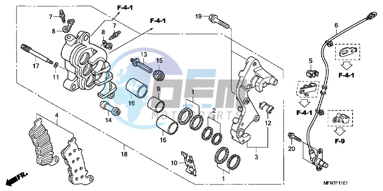 R. FRONT BRAKE CALIPER (CB1000RA)