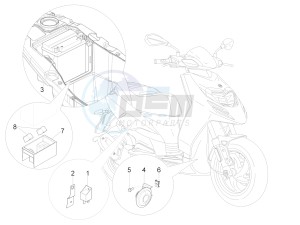 Typhoon 50 2T E2 (EMEA) drawing Remote control switches - Battery - Horn