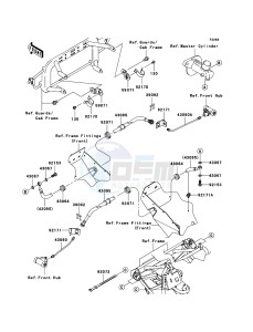 MULE 600 KAF400-B1 EU drawing Front Brake Piping