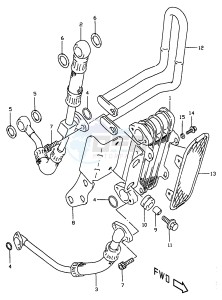 DR350 (V-W-X) drawing OIL COOLER (OPTIONAL)