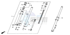 NTV650 drawing FRONT FORK