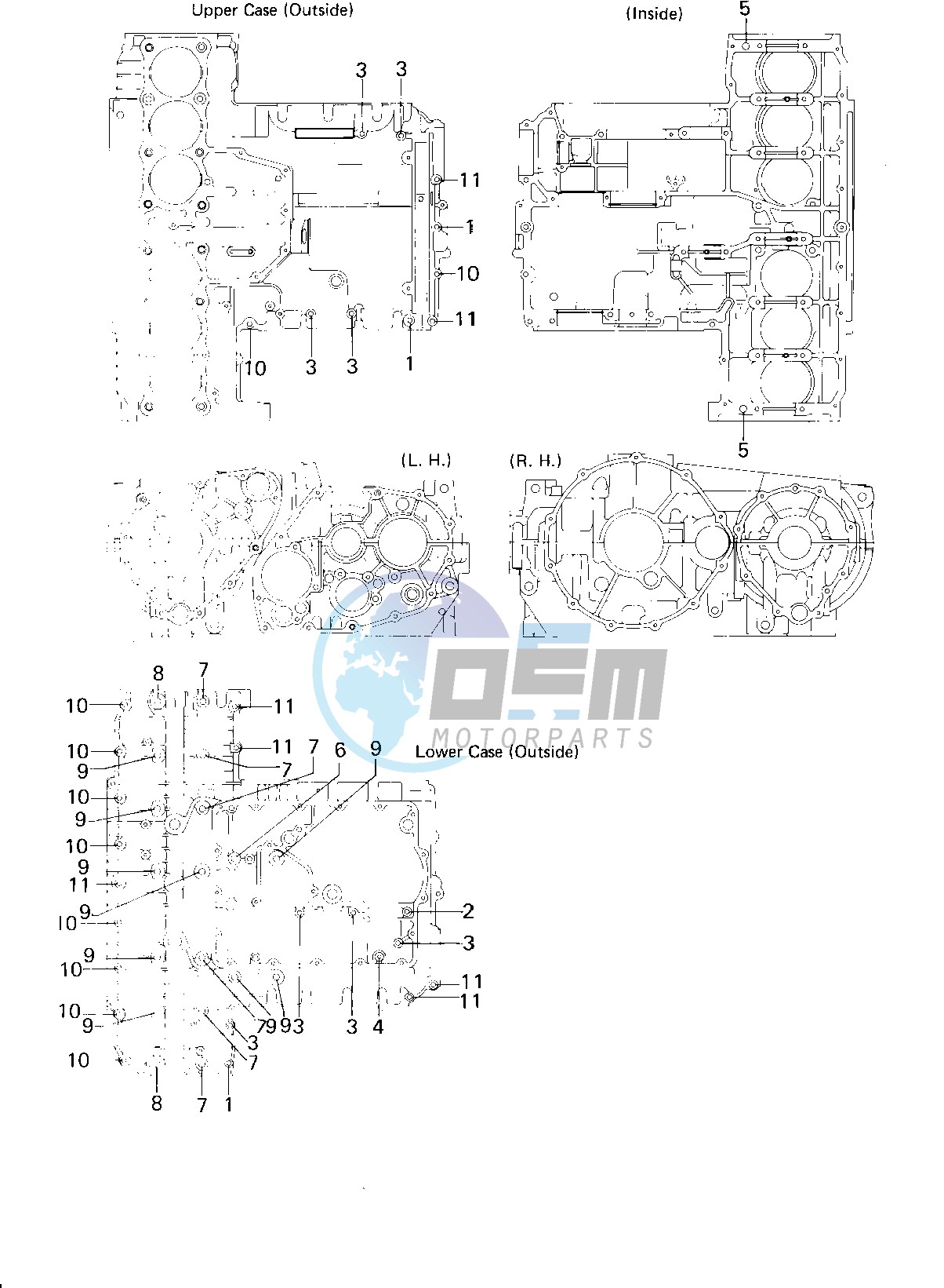 CRANKCASE BOLT & STUD PATTERN