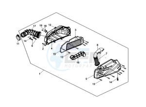 GTS 250 EVO drawing AIRCLEANER ASSY