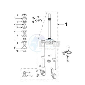 FIGHT 4 50 2T PURE drawing FRONT FORK / STEERINGHEAD