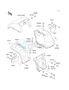 KAF 300 B [MULE 500] (B1-B2) [MULE 500] drawing FRONT FENDER-- S- -