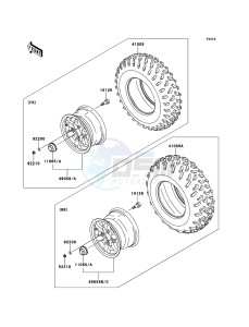 BRUTE FORCE 750 4x4i EPS KVF750GEF EU drawing Tires