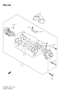 GSX650F (E21) Katana drawing FRONT CALIPER (GSX650FL1 E21)