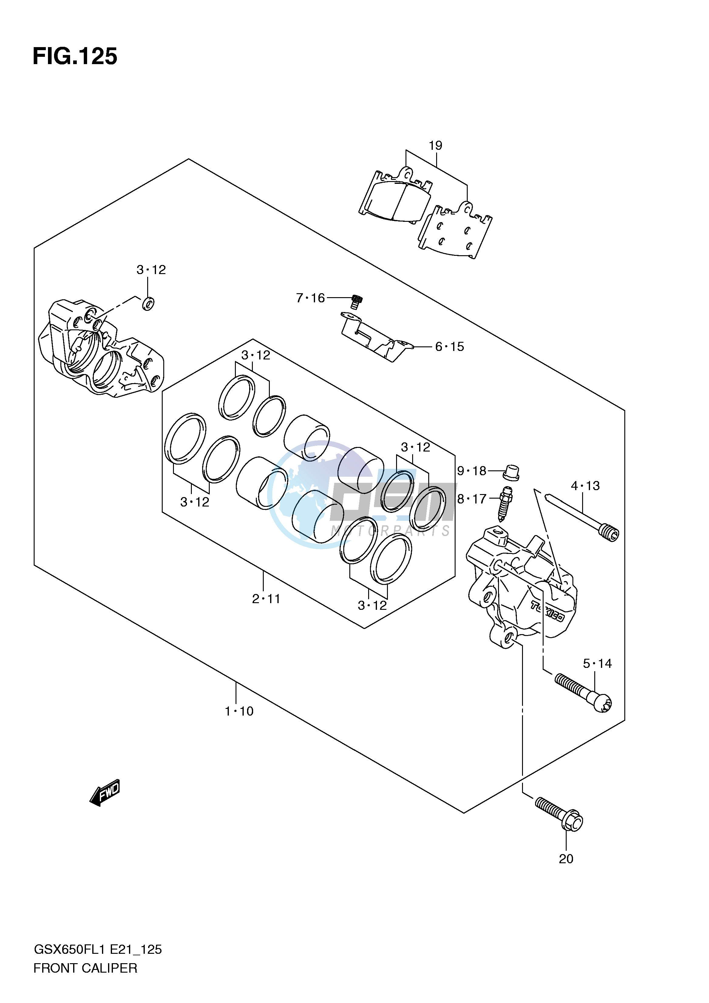 FRONT CALIPER (GSX650FL1 E21)