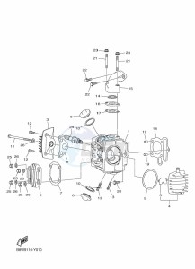 YFM90R (BD3R) drawing CYLINDER HEAD