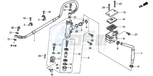 VTR1000F FIRE STORM drawing REAR BRAKE MASTER CYLINDER