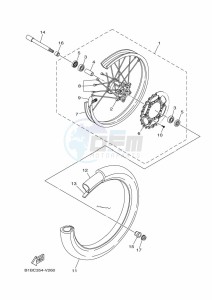 YZ125 (B0VB) drawing FRONT WHEEL