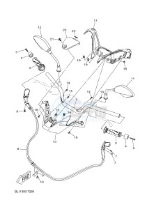 YP400RA X-MAX 400 ABS (BL11 BL11 BL11 BL11) drawing STEERING HANDLE & CABLE