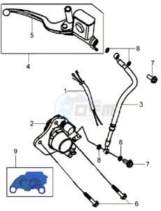 HD 200 drawing BRAKE CALIPER FOR / BRAKE LEVER / BRAKE LINES