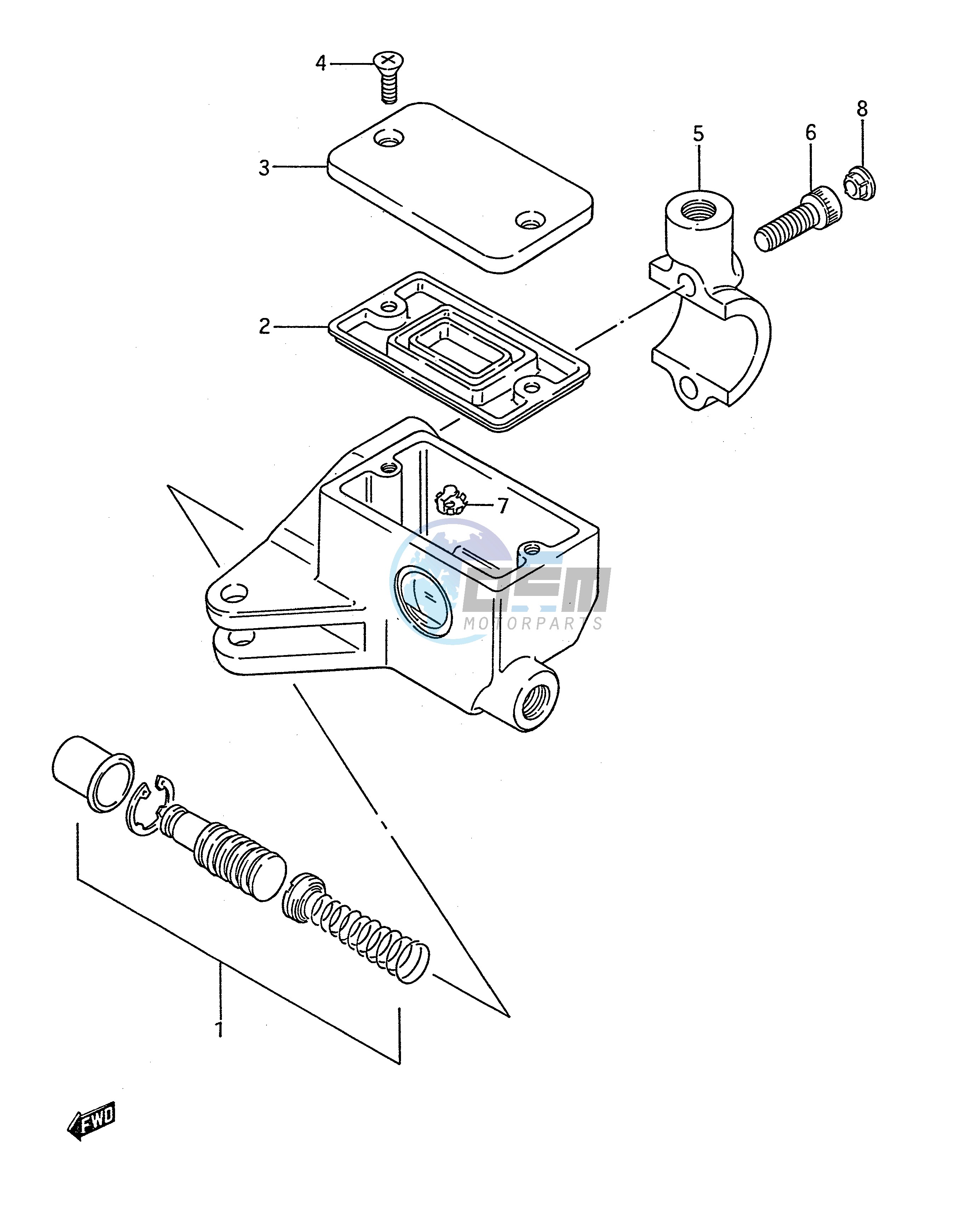 FRONT MASTER CYLINDER (LS650PG PJ PK PL,MODEL M N P)