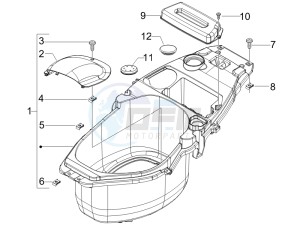 Fly 50 4t (25-30 kmh) drawing Helmet box - Undersaddle