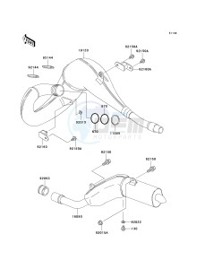 KDX 220 A [KDX220R] (A10-A12) [KDX220R] drawing MUFFLER-- S- -