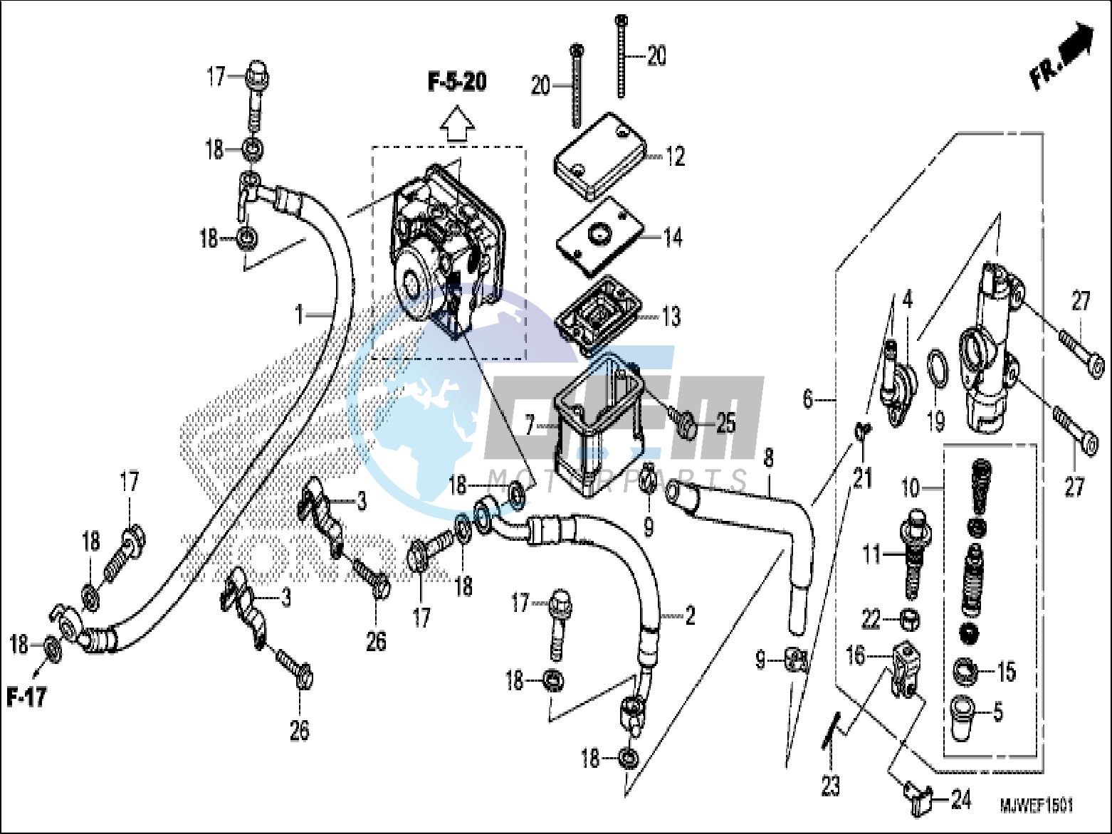 REAR BRAKE MASTER CYLINDER (CBR500RA)