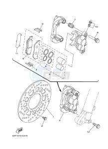 XT250 XT250E SEROW (1YB7) drawing FRONT BRAKE CALIPER