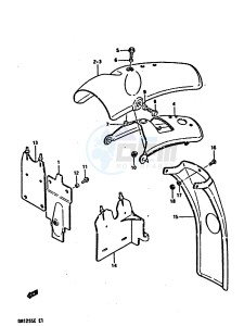 DR125S (E2) drawing REAR FENDER