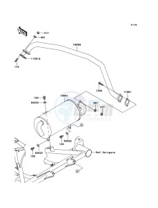 MULE_600 KAF400B8F EU drawing Muffler(s)