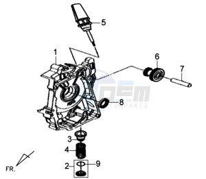 ORBIT II 50 drawing CRANKCASE RIGHT / START MOTOR