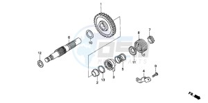 XR600R drawing KICK STARTER SPINDLE