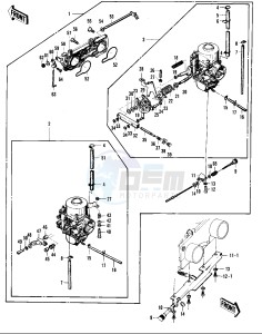 KZ 400 D (D) drawing CARBURETOR ASSY   -- 74 -75 KZ400_KZ400D- -