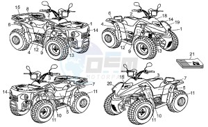 Quasar 180 drawing Decal set-Use-maintenance book