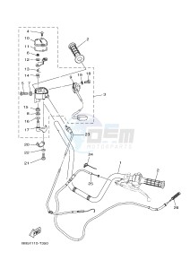 YFM450FWBD YFM45KPAJ KODIAK 450 EPS (BB57) drawing STEERING HANDLE & CABLE