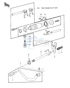 KZ 250 D [KZ250] (D1) [KZ250] drawing GEAR CHANGE MECHANISM -- 80 D1- -