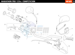 MARATHON-125-PRO-COMPETIZIONE drawing HANDLEBAR - CONTROLS