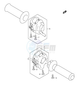 AN250 (E2) Burgman drawing HANDLE SWITCH (MODEL K4 K5 K6 E2,E19,E24,E71)