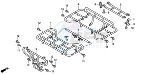 TRX300FW FOURTRAX 300 4X4 drawing CARRIER ('93-'95)