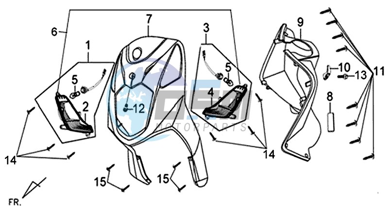 FRONT COVER / INNER LEG SHIELD / INDICATORS