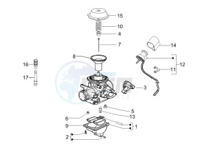 LX 125 4T E3 UK drawing Carburetor components