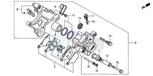 CB600F CB600F drawing REAR BRAKE CALIPER