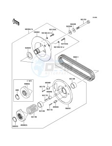 MULE_610_4X4 KAF400A8F EU drawing Driven Converter/Drive Belt